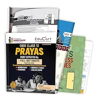 Educart PRAYAS CBSE Class 12 for 2026 Accountancy, Business Studies, Economics and English Core (Introducing revolutionary marks increment concept - NCERT CHITS)