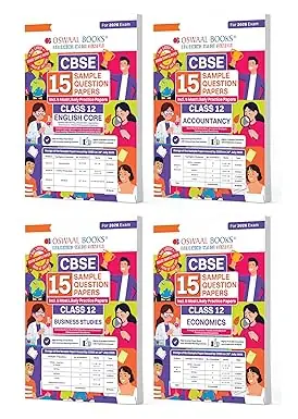 Oswaal CBSE 15 Sample Question Papers Class 12 English Core, Accountancy, Business Studies & Economics (Set of 4 Books) for 2026 Board Exam (As per CBSE Sample Question Paper issued on 30 July 2025)
