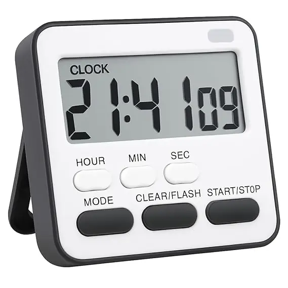 AERYS Digital Kitchen Timer & Stopwatch, Large Digit Countdown, Loud Alarm Clock with Back Magnetic Retractable Stand for Cooking,Baking, Study Table, Office, Gym, Athlete and Student Accessories