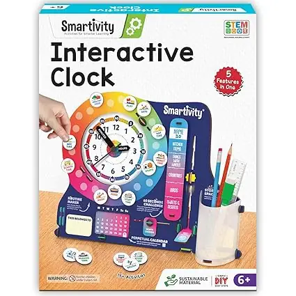 Smartivity DIY Interactive Clock with Stationary Organiser for Kids Ages 6-12 | Features an Infinity Calendar | Birthday Gift for Boys & Girls | Educational Toy for 6,7,8,9,10,11,12 Years